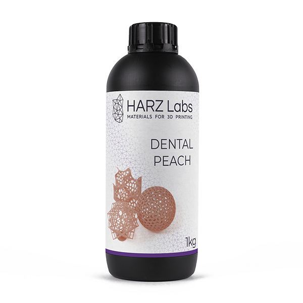 картинка HARZ Labs Dental Peach – Фотополимер для настольных LCD/DLP, 0,5кг от магазина Udentis.ru
