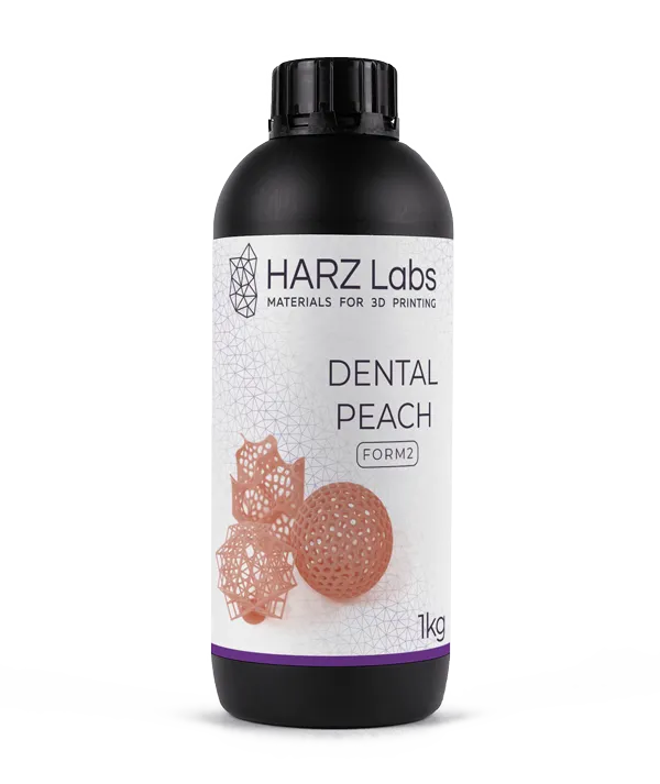 картинка HARZ Labs Form2 Dental Peach – Фотополимер для настольных SLA от магазина Udentis.ru