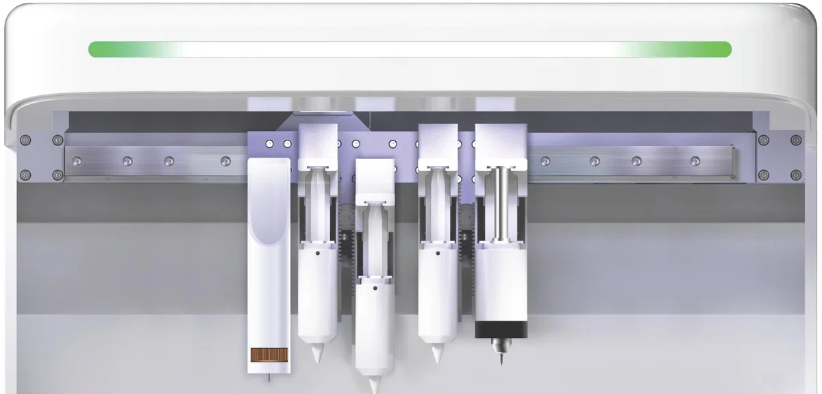 Четыре модульные печатающие головки биопринтера SunP BioMaker 4